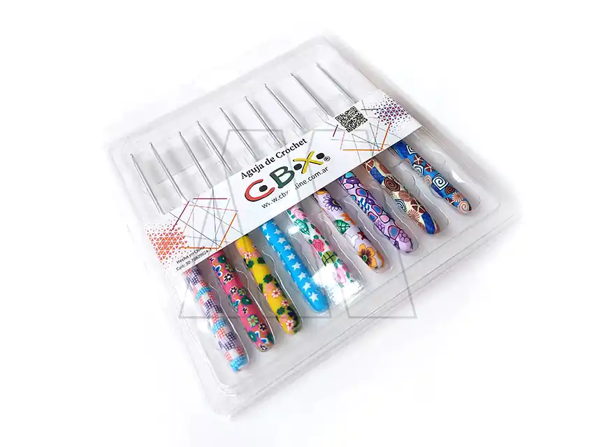 AGUJA CROCHET MANGO SILICONADO DISEÑO SURTIDO CBX X 9UN